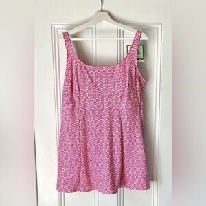 NWT Sea Waves Women’s Swimsuit Dress Size 20 Vintage Retro Style Pink White Mod